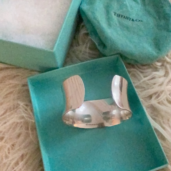 TIFFANY & CO. 1837 Wide Cuff  Bracelet 925 Sterling Silver Sz Large - Picture 2 of 4
